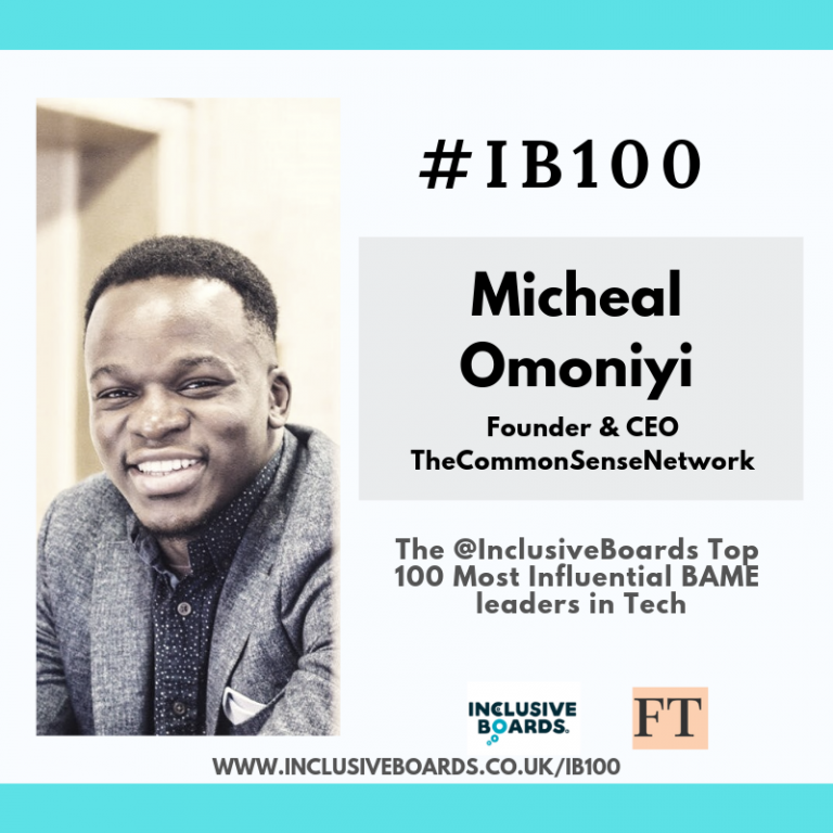 The Common Sense Network CEO Recognised as Top 100 BAME Leader in Tech